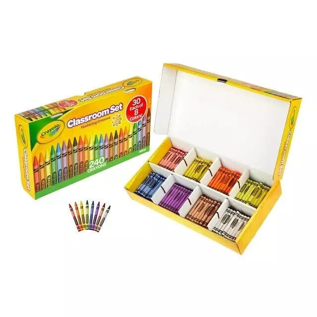 Crayola Classroom Set Crayons, 240 Ct Teacher Classroom Supplies Assorted Colors image 0