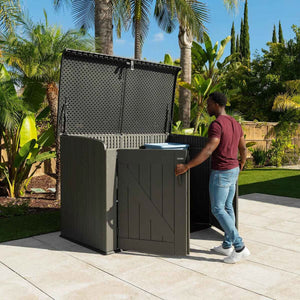 Lifetime 6Ft 2" X 3Ft 4" (1.9 X 1M) Horizontal 2,190 Litre Storage Shed in Grey - Model 60464E