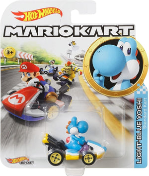 Hot Wheels Mario Kart Kart Yoshi bleu clair standard