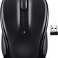 M325S Wireless Mouse, 2.4 Ghz with USB Receiver, 1000 DPI Optical Tracking, 18-Month Life Battery, Pc/Mac/Laptop/Chromebook - Black
