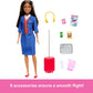 Barbie Flight Attendant Brunette Fashion Doll with Uniform and Accessories