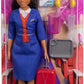 Barbie Flight Attendant Brunette Fashion Doll with Uniform and Accessories