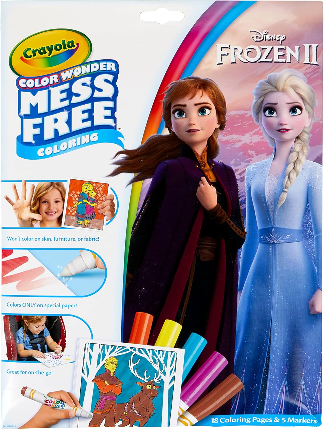 Pages de coloriage et feutres Crayola Color Wonder Frozen 2 sans dégâts