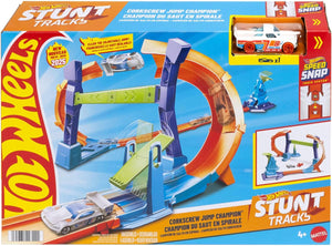 Hot Wheels Flip & Jump Corkscrew Loop Track Set | 76cm Track | 5 Pieces | 1:64 Scale