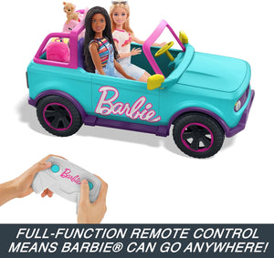Hot Wheels Barbie RC Suv & Stickers, Battery-Powered Toy Truck