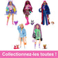 Poupée Barbie Extra Fashion avec des mèches roses et un sweat à capuche graphique