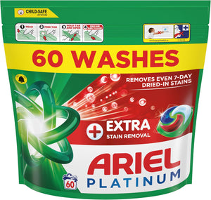 Platinum All-in-One Laundry Pods | Ariel Extra Stain Removal | 60 Washes