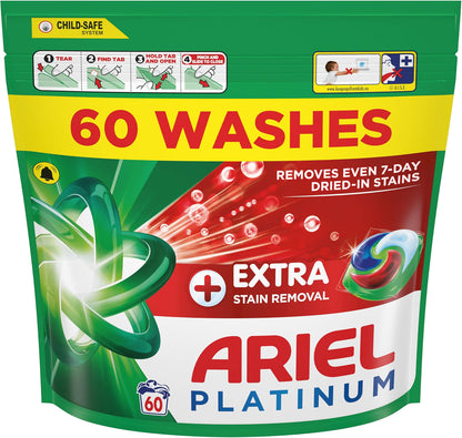 Platinum All-in-One Laundry Pods | Ariel Extra Stain Removal | 60 Washes