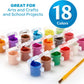 Pots de peinture lavable Crayola pour enfants, 18 couleurs