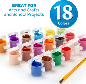 Pots de peinture lavable Crayola pour enfants, 18 couleurs