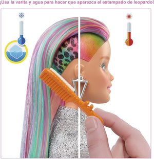 Poupée Barbie Léopard Cheveux Arc-en-ciel avec fonction de changement de couleur