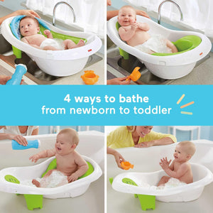 Baignoire Fisher-Price 4 en 1 pour bébé et jeune enfant avec siège et hamac + 2 jouets