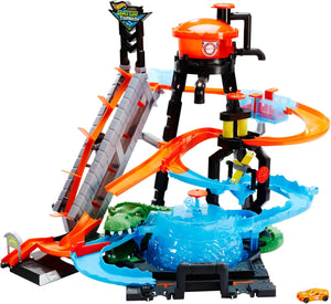Hot Wheels Ultimate Gator Car Wash ascenseur, circuit fou Whirlpool Colour Shifter