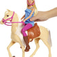 Coffret Barbie Poupée et Cheval, Cheveux Blonds avec Accessoires