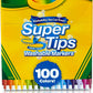 Feutres lavables Crayola Super Tips, paquet de 100