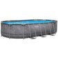 Bestway 20Ft X 12Ft Platinum Series Power Steel Oval Frame Pool with Sand Filter Pump and Solar Powered Pool Pad