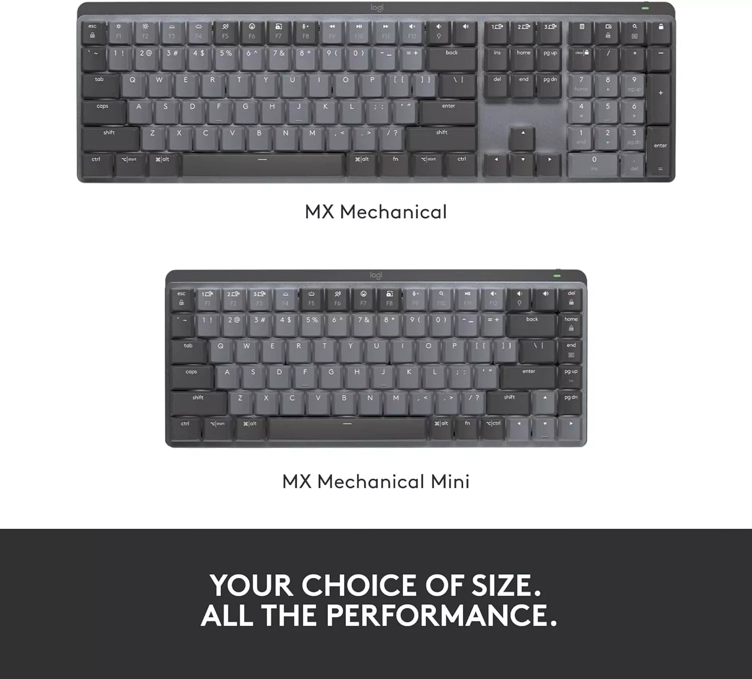 Logitech MX Mechanical Mini Wireless Illuminated Keyboard Graphite US Layout image 7