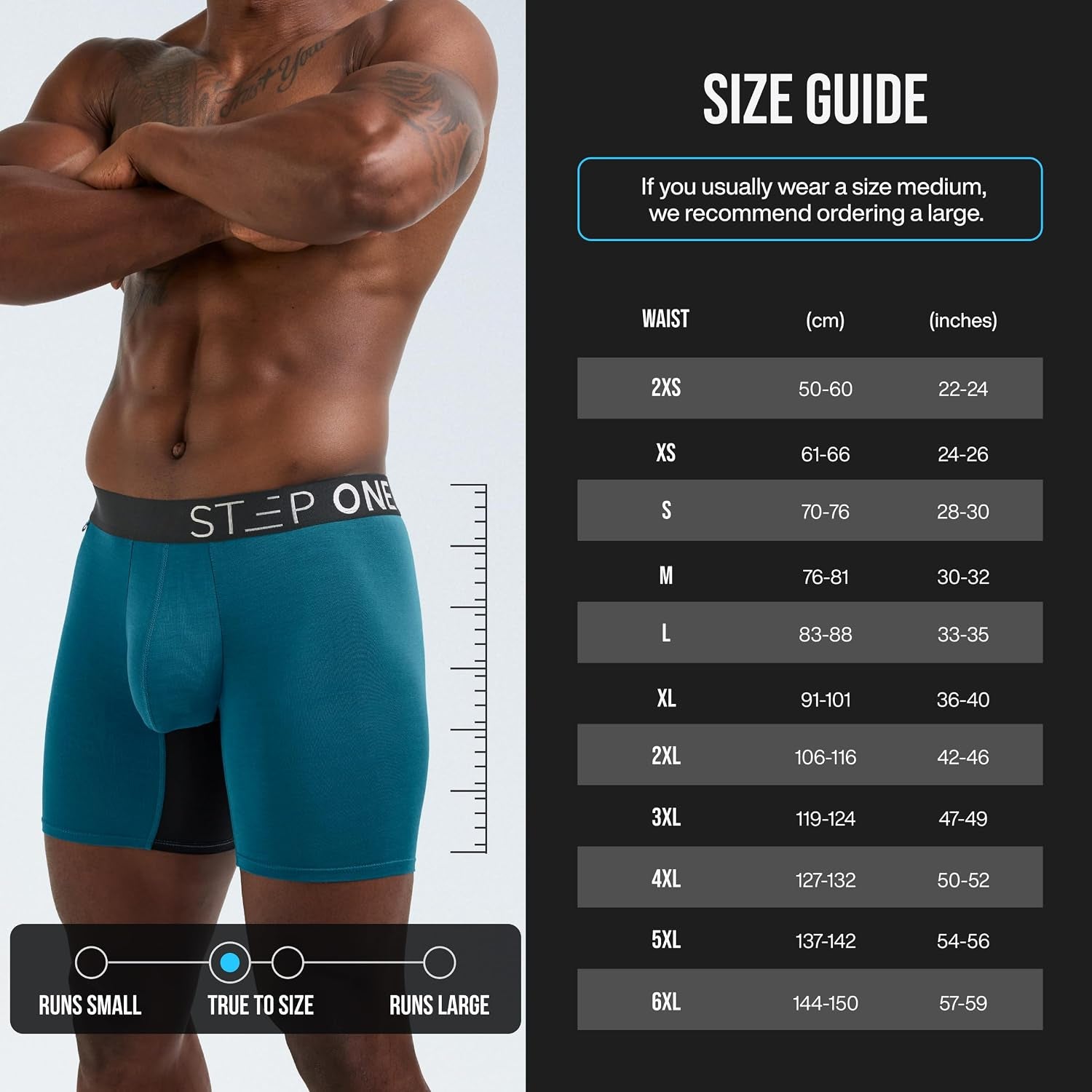 Mens Boxers Shorts, 1 Pair, anti Chafing Underwear for Men, Moisture-Wicking Boxer Shorts with 3D Pouch. Fabric Made from Bamboo Viscose