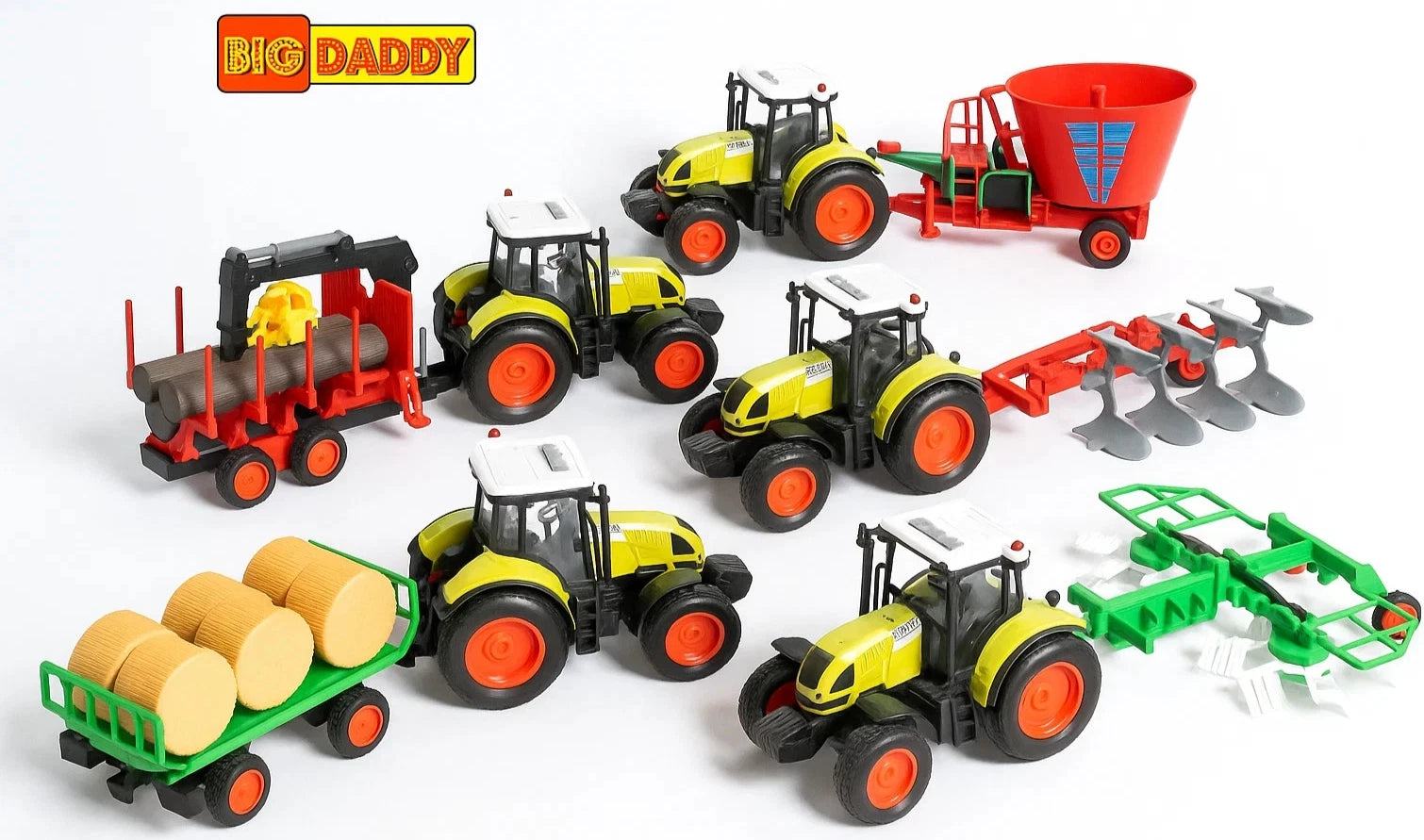 Big Daddy Farm Tractor Toy Truck 2-Piece with Sounds and Attachments image 0