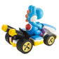 Hot wheels Mario Kart Light-Blue Yoshi Standard Kart image 3