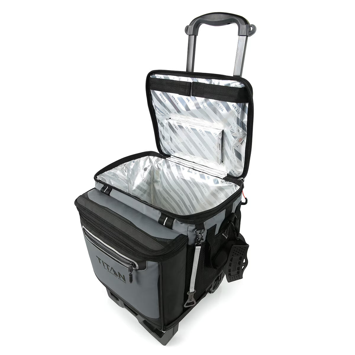 Titan 22.5 Litre (23.7 US Quart) 60 Can Cooler with All Terrain Cart in Grey