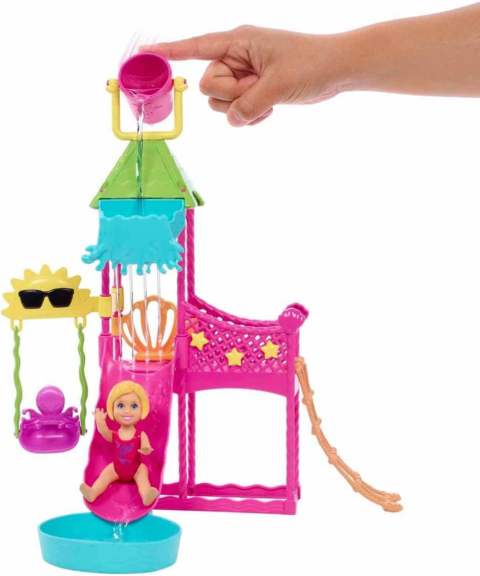 Barbie Skipper Waterpark Playset with Working Slide and Puppy Toy image 3