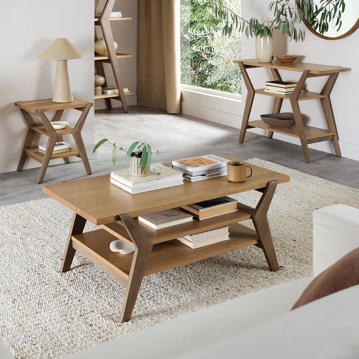 Bentley Designs Kristen Light Oak Lamp Table