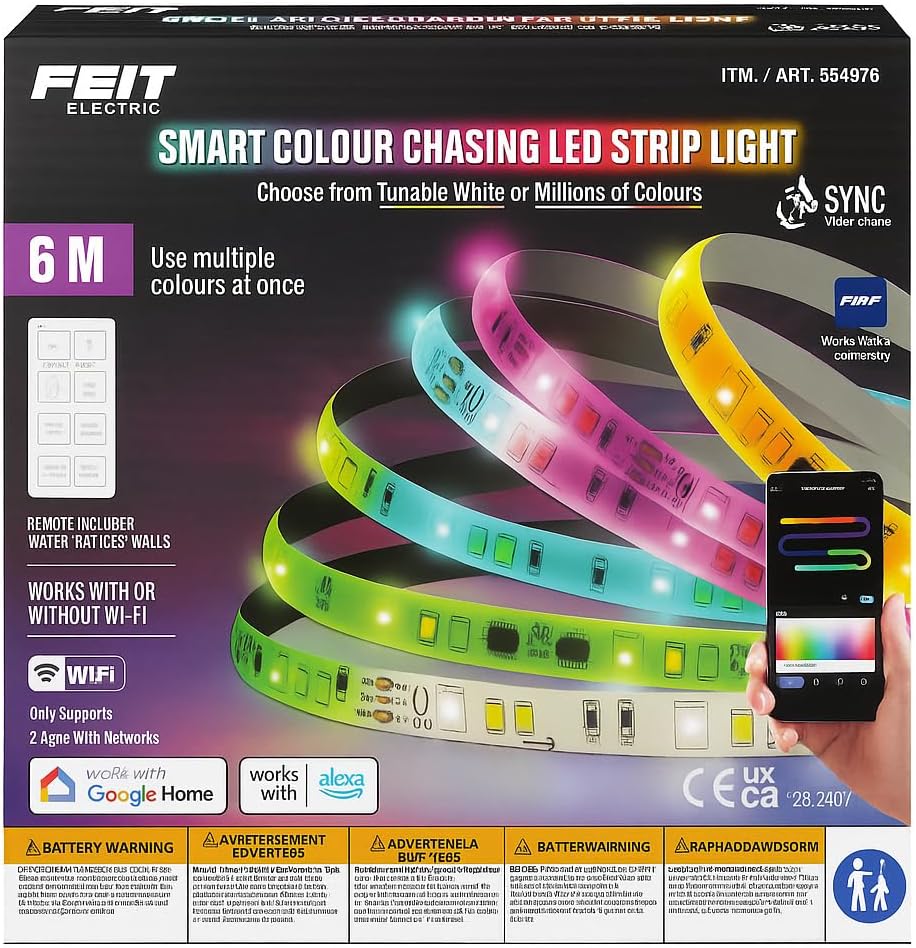 Feit Smart LED Colour Chase Strip Lights 19.6ft (6m) image 5