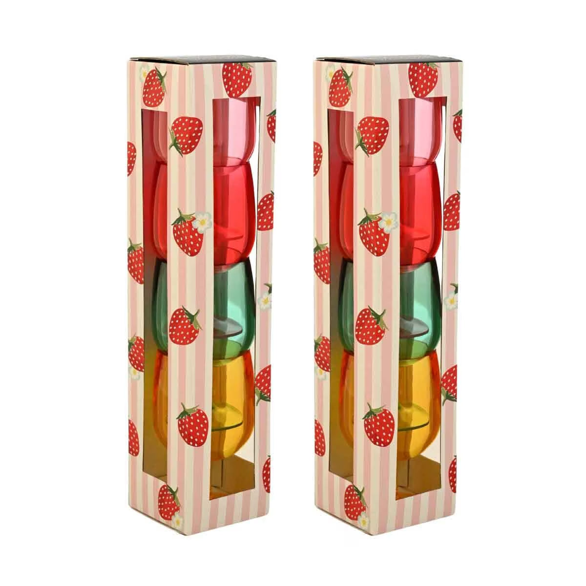 Navigate Strawberries & Cream Acrylic Wine Stems, 8 Pack