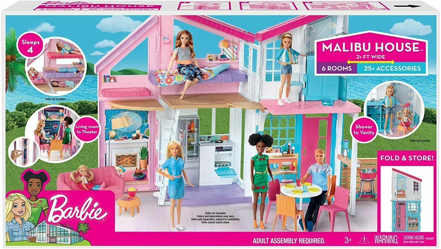 Barbie Malibu House 2-Storey, 6-Room Dollhouse image 2