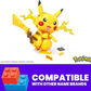 Pokémon Pikachu Buildable & Poseable Figure | 211 Pieces | Electric-Type Attack Details
