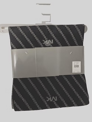 Michael Kors Hat & Scarf 2-Piece Set | Soft Acrylic | Logo Monogram | Black & Grey