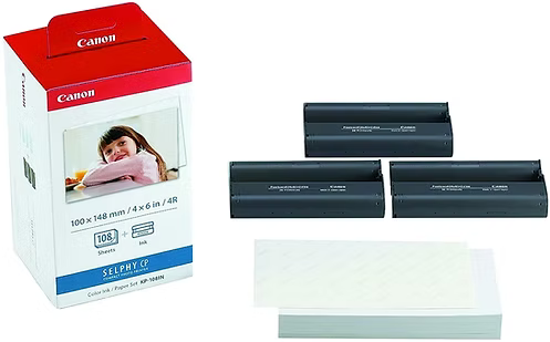 Canon KP-108IN Ink and Paper Set for Selphy CP Series Photo Printers
