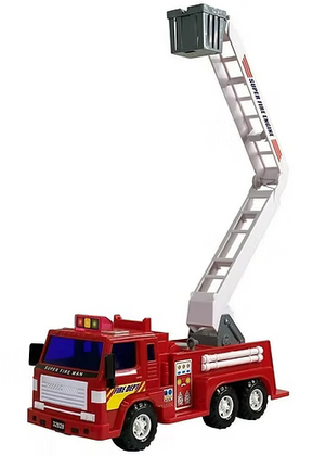 Big Daddy Fire Engine Truck | Extendable 30cm Ladder | 360° Rotation | Friction Powered