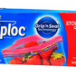 Sacs de rangement Ziploc 1 quart (0,9 litre) à double fermeture éclair, format moyen - Boîte de 50