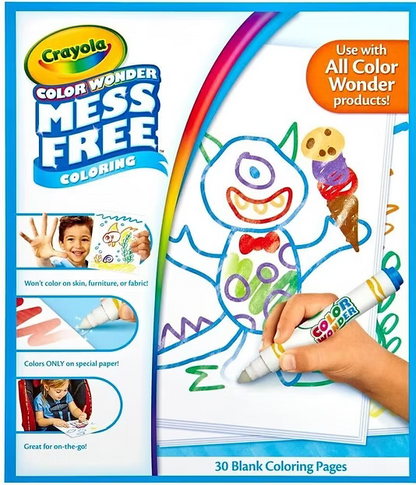 Crayola Colour Wonder Drawing Paper | 30 Sheets | Mess-Free Colouring | Won't Mark Skin or Fabric