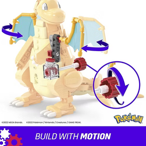Pokémon Dragonite Buildable Figure with Flapping Wings | 387 Pieces | Motion Brick