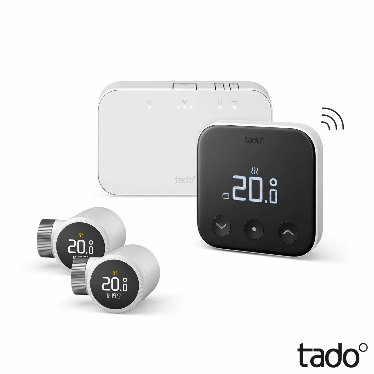 Tado Wireless Smart Thermostat Multi Room Starter Kit & 2X Smart Thermostatic Radiator Valves