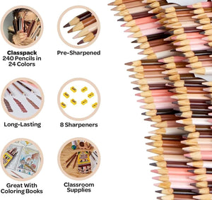 Crayola Colours of the World Skin Tone Coloured Pencils Classpack (240ct) image 0