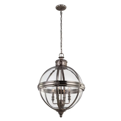 Feiss Adams 4 Light Pendant Chandelier - Antique Nickel image 0
