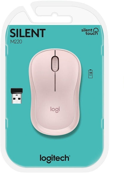 Logitech M220 Silent Wireless Mouse with USB Receiver Rose image 0