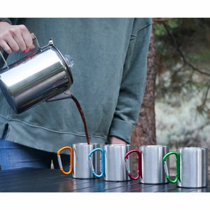 Alpine Mountain Gear Coffee Percolator with 4 Carabiner Mugs