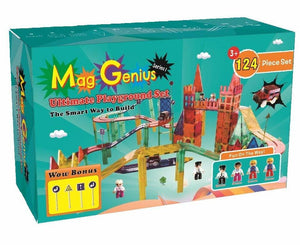 Mag-Genius 124 Piece Car Racing Set 3D Magnet Building Tiles image 0