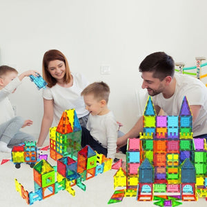 Mag-Genius Magnetic Building Block Tiles with Cylinder Shaped Pieces 143pc image 2