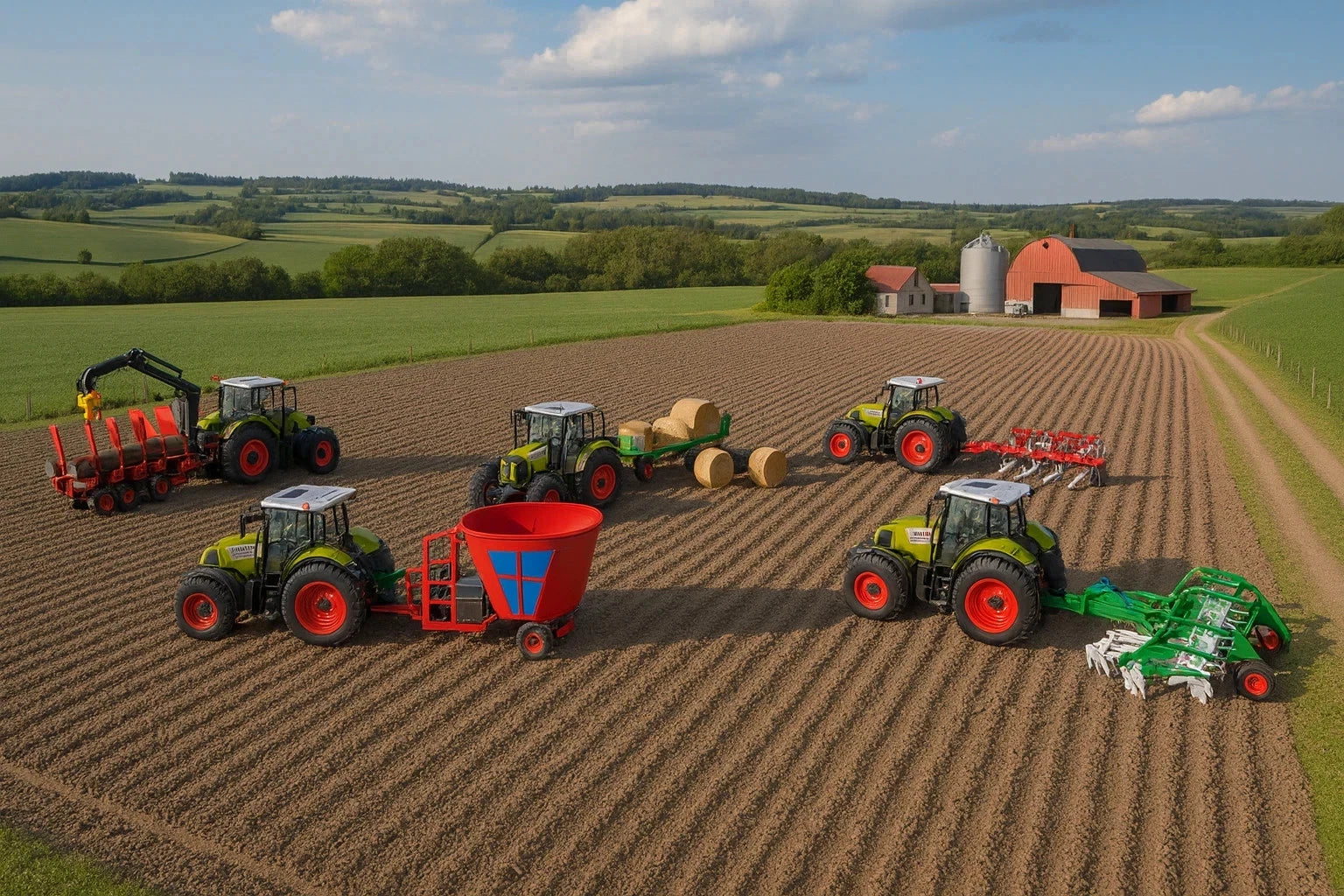 Big Daddy Farm Tractor Toy Truck 2-Piece with Sounds and Attachments image 1