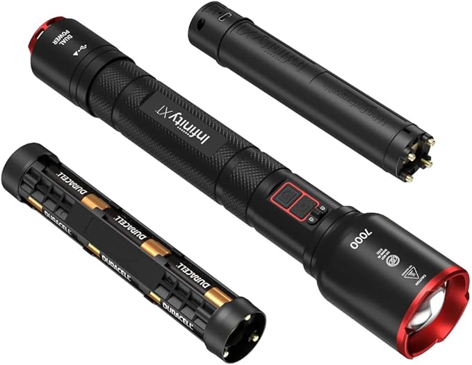 Infinity X1 7000L Dual Power Rechargeable Flashlight with Adjustable Focus image 0