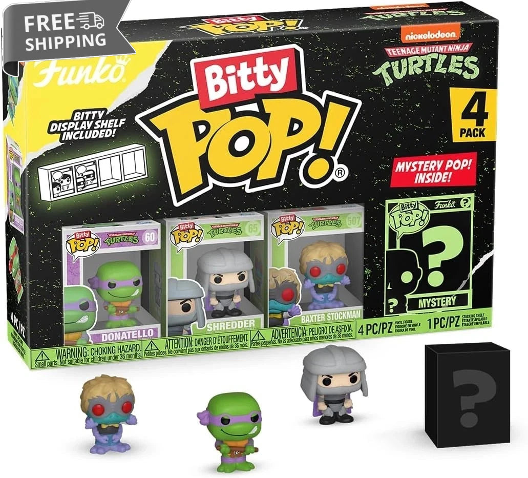 Funko Bitty POP! TMNT 4-Pack - Donatello, Shredder, Baxter Stockman + Mystery image 0