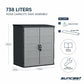 Suncast 5Ft 8" X 3Ft 6" (1.7 X 1.1M) 3,000 Litre Vertical Storage Shed with Shelves and Tool Hooks