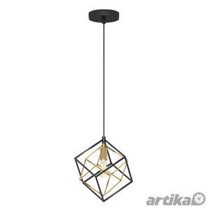 Artika Imperium 1-Pendant Light Fixture in Black & Gold