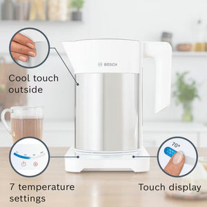 Bosch Sky Variable Temperature Kettle in White, TWK7201GB
